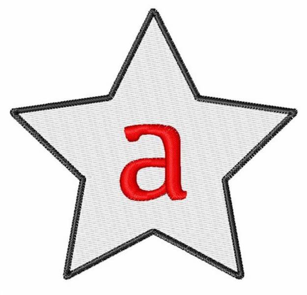 Picture of Star Font Lowercase a Machine Embroidery Design