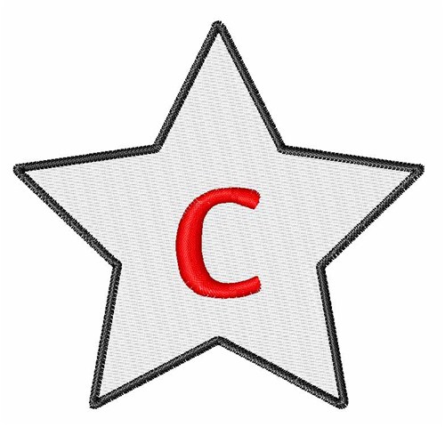Star Font Lowercase c Machine Embroidery Design