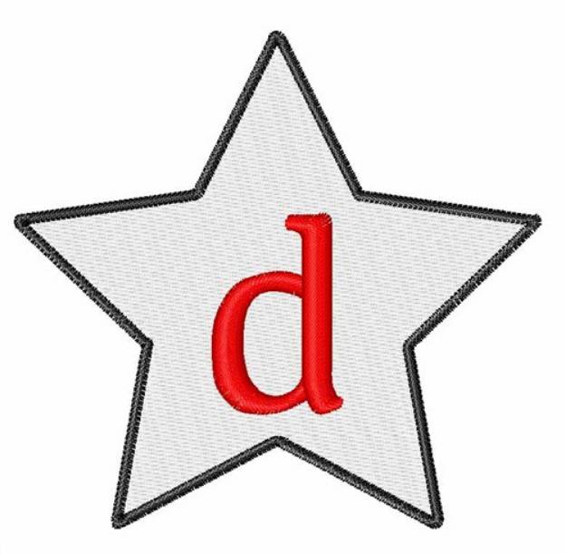 Picture of Star font Lowercase d Machine Embroidery Design