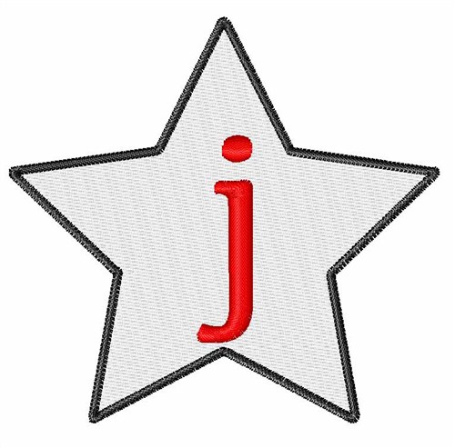 Star Font Lowercase j Machine Embroidery Design