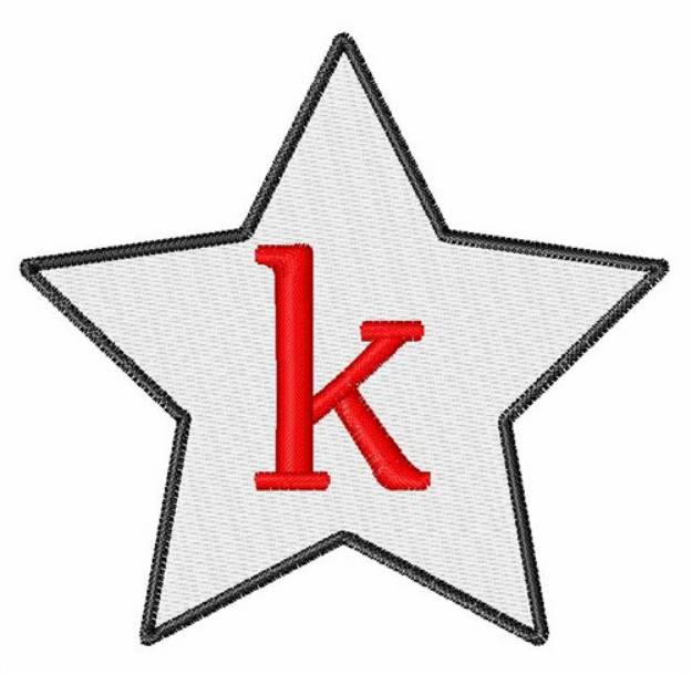 Picture of Star Font Lowercase k Machine Embroidery Design