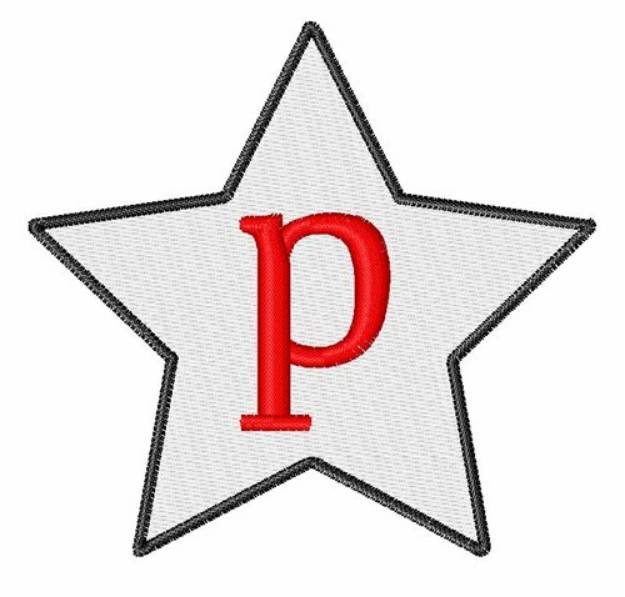 Picture of Star Font Lowercase p Machine Embroidery Design