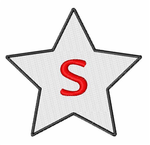 Star Font Lowercase s Machine Embroidery Design