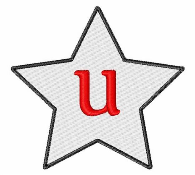 Picture of Star Font Lowercase u Machine Embroidery Design