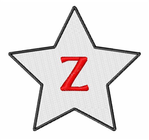Star Font Lowercase z Machine Embroidery Design