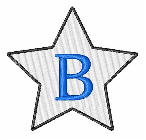 Star Font Uppercase B Machine Embroidery Design