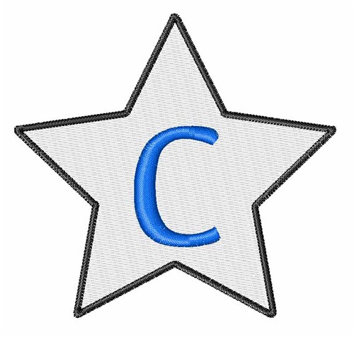 Star Font Uppercase C Machine Embroidery Design
