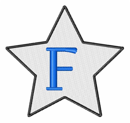Star Font Uppercase F Machine Embroidery Design