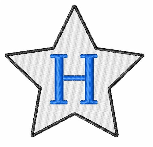 Star Font Uppercase H Machine Embroidery Design
