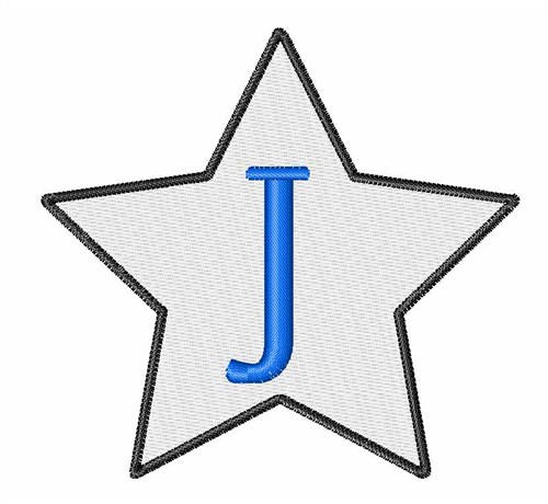 Star Font Uppercase J Machine Embroidery Design