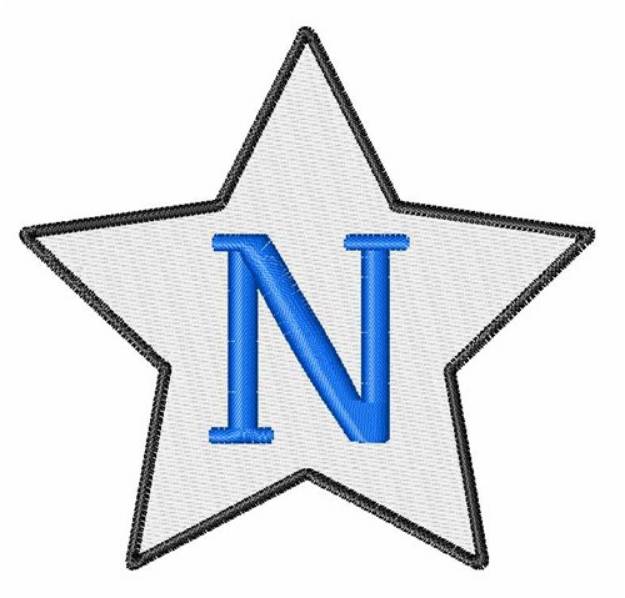 Picture of Star Font Uppercase N Machine Embroidery Design