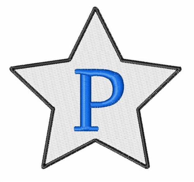 Picture of Star Font Uppercase P Machine Embroidery Design