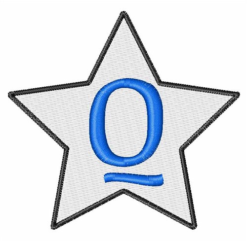 Star Font Uppercase Q Machine Embroidery Design