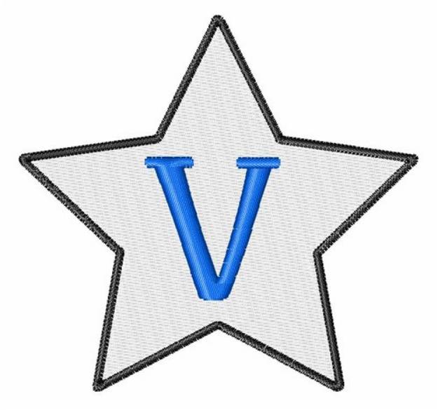 Picture of Star Font Uppercase V Machine Embroidery Design