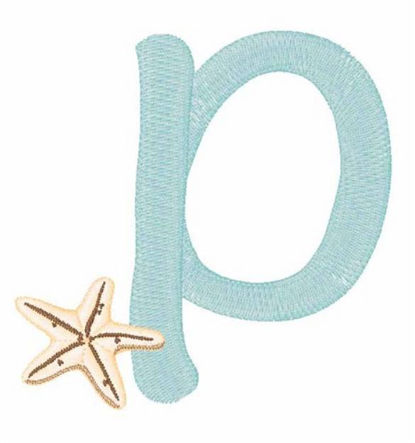 Picture of Seashell Font Uppercase P Machine Embroidery Design