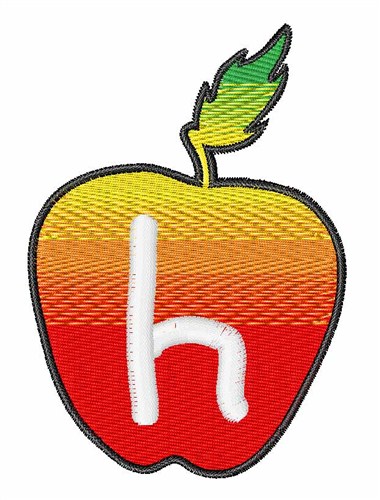 Apple Font Lowercase h Machine Embroidery Design