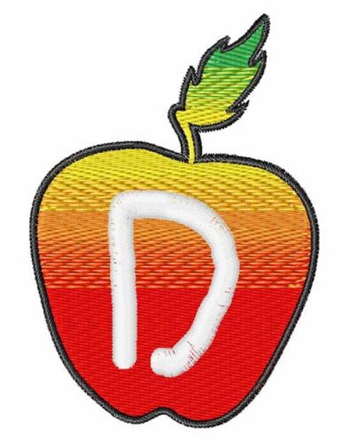 Picture of Apple Font Uppercase D Machine Embroidery Design