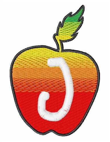 Apple Font Uppercase J Machine Embroidery Design