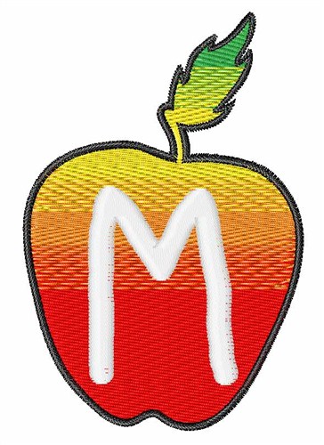 Apple Font Uppercase M Machine Embroidery Design