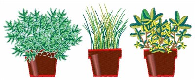 Potted Herbs Machine Embroidery Design