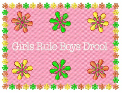 Girls Rule Machine Embroidery Design
