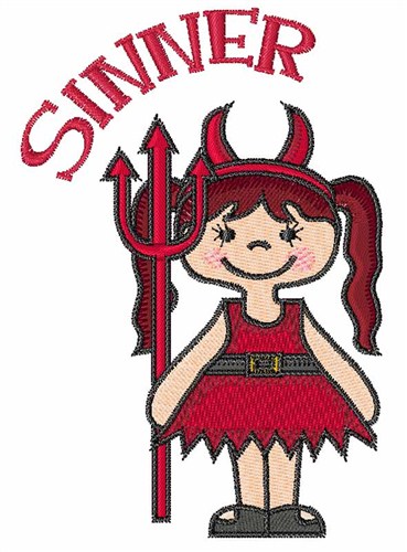 Girl Sinner Devil Machine Embroidery Design