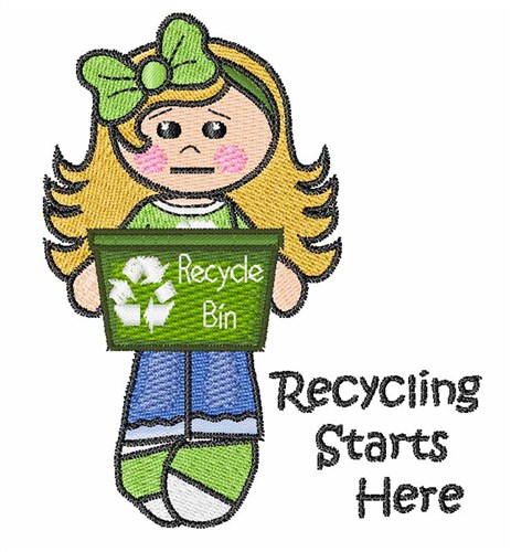 Recycling Starts Here Machine Embroidery Design