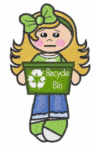 Recycle Girl Machine Embroidery Design