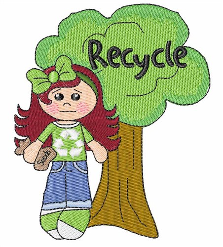 Recycle Tree Machine Embroidery Design
