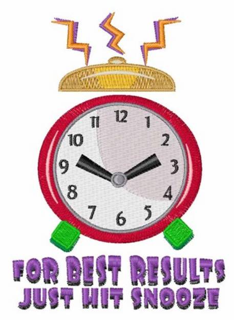 Picture of Just Hit Snooze Machine Embroidery Design