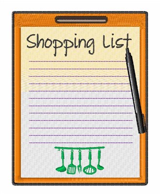 Shopping List Machine Embroidery Design