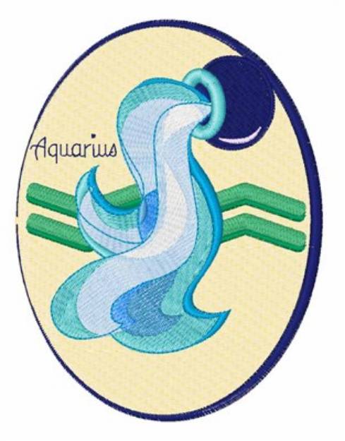 Picture of Aquarius Horoscope Machine Embroidery Design