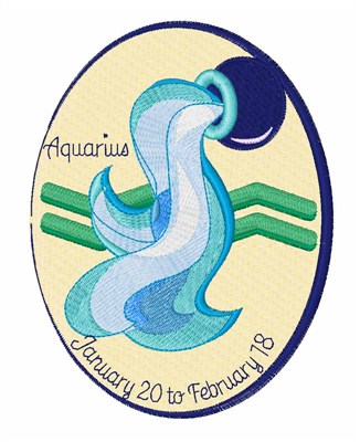 Aquarius Dates Machine Embroidery Design