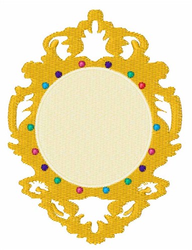 Jeweled Framed Mirror Machine Embroidery Design