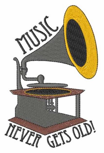 Picture of Music Never Gets Old Machine Embroidery Design