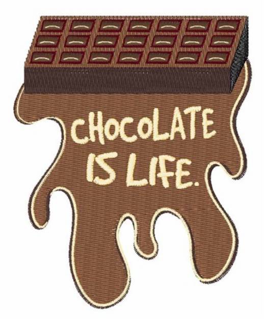 Picture of Chocolate Is Life Machine Embroidery Design