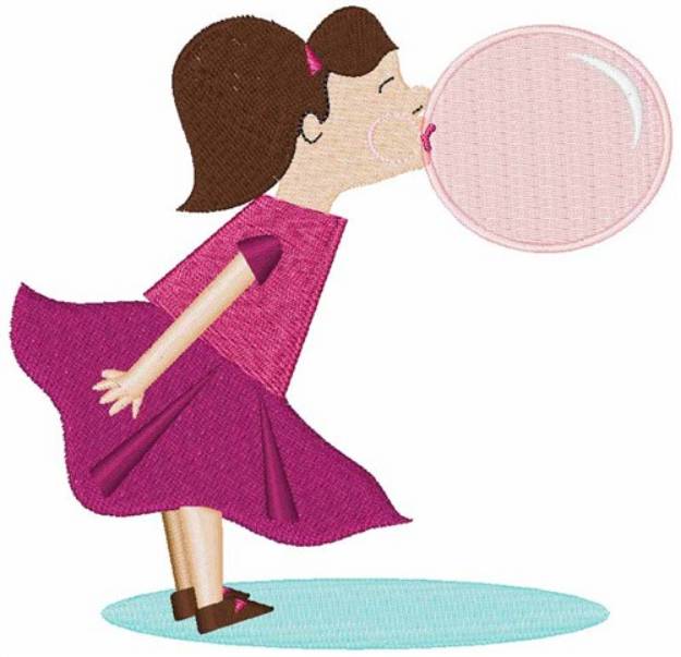 Picture of Bubble Gum Girl Machine Embroidery Design