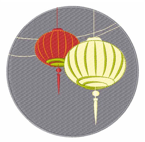 Chinese Lantern Machine Embroidery Design
