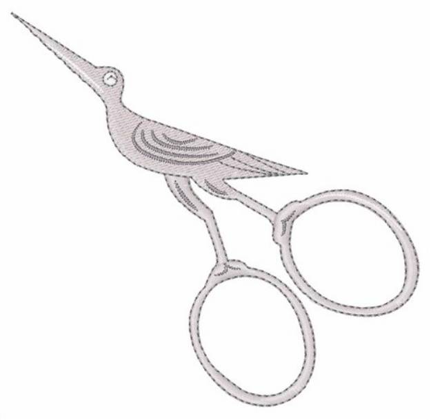 Picture of Bird Scissors Machine Embroidery Design