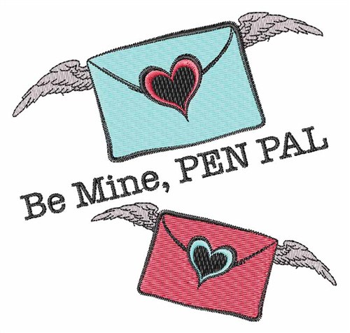 Be Mine Pen Pal Machine Embroidery Design
