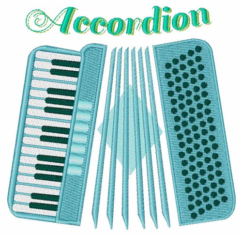 Musical Accordion Machine Embroidery Design