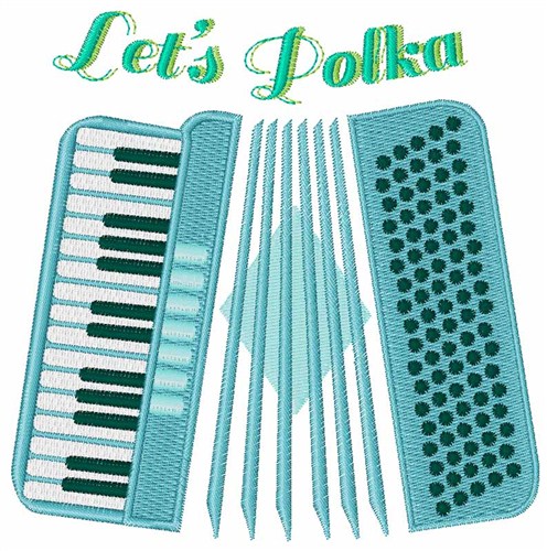 Polka Accordion Machine Embroidery Design