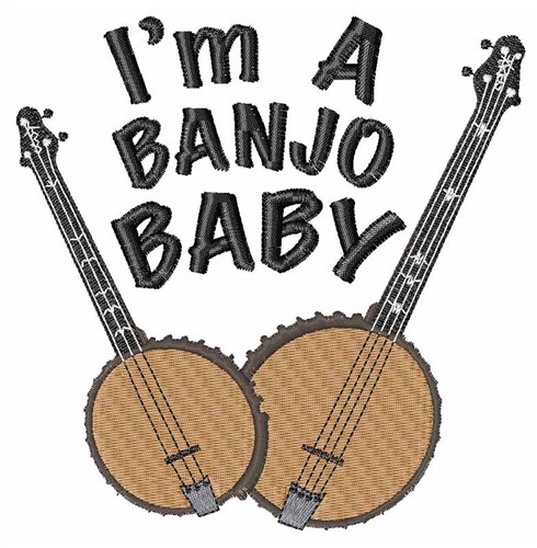 Banjo Baby Machine Embroidery Design