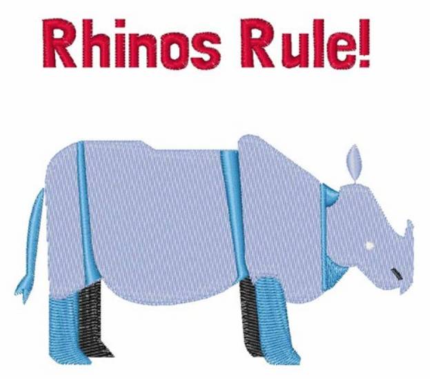 Picture of Rhinos Rule Machine Embroidery Design