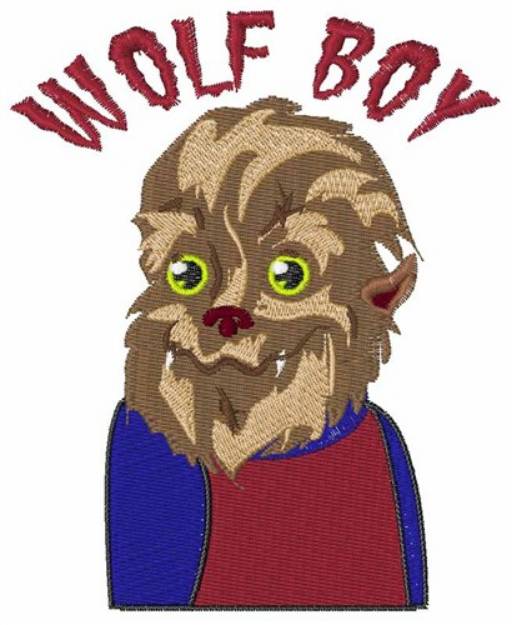 Picture of Wolf Boy Machine Embroidery Design