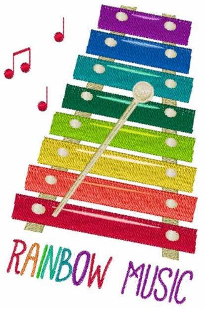 Picture of Rainbow Music Machine Embroidery Design