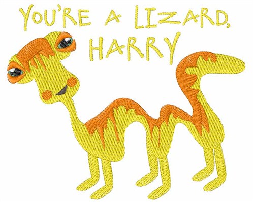 Harry Lizard Machine Embroidery Design