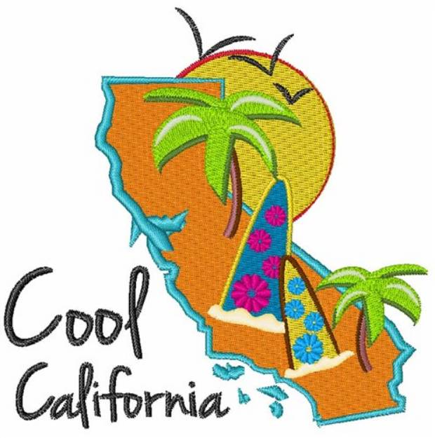 Picture of Cool California Machine Embroidery Design