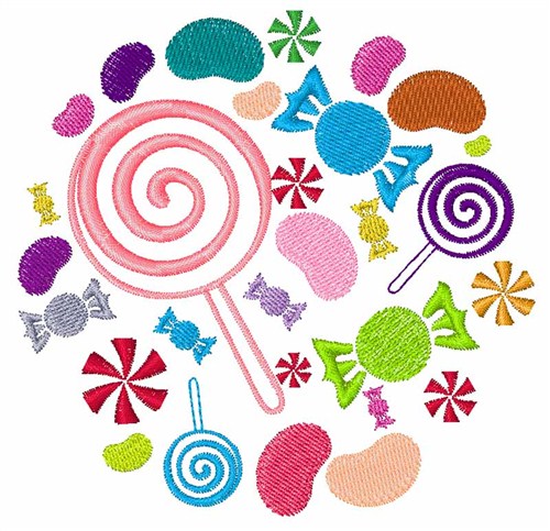 Candy Sweets Machine Embroidery Design