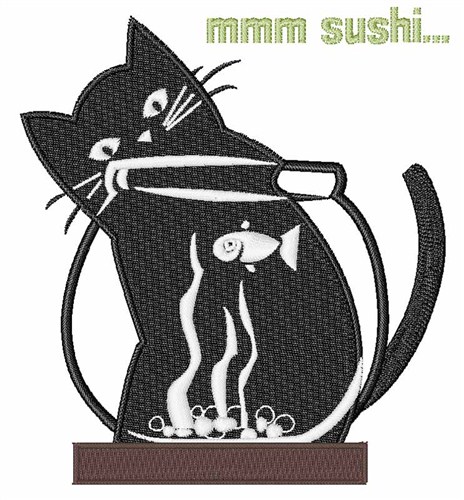 Sushi Cat Machine Embroidery Design